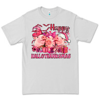 Dove Grey Happy Hallothanksmas Pigs pink Premium Tee - NancyCooperArtShop