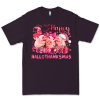 Plum Happy Hallothanksmas Pigs pink Premium Tee - NancyCooperArtShop