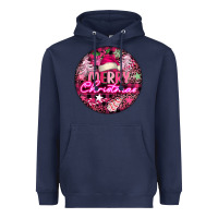 Navy pink merry christmas Heavyweight Hoodie - FaDigitalArtStudio