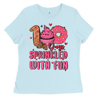 Baby Blue 100 days sprinkled with fun Ladies Tee - MaliasSmallBusiness