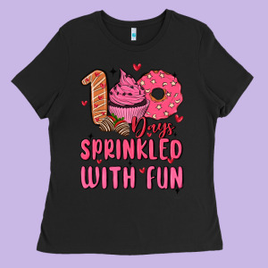 100 Days Sprinkled With Fun Ladies Tee Designed By Maliassmallbusiness