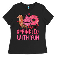 Black 100 days sprinkled with fun Ladies Tee - MaliasSmallBusiness