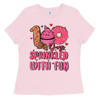 Bubblegum Pink 100 days sprinkled with fun Ladies Tee - MaliasSmallBusiness