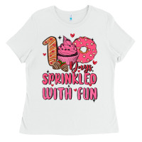 White 100 days sprinkled with fun Ladies Tee - MaliasSmallBusiness