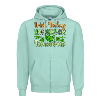 Seafoam St. Patrick's Irish today hungover tomorrow Zipper Hoodie - OliviaCreatesArt