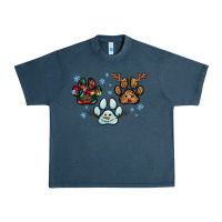 Midnight Navy Christmas paws Urban Heavy Tee - RanaPortraitStore
