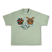 Oil Green Christmas paws Urban Heavy Tee - RanaPortraitStore