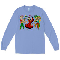 Colony Blue Mexican Skeletons Long Sleeve Tee - texasbilliewilder