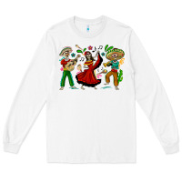 White Mexican Skeletons Long Sleeve Tee - texasbilliewilder