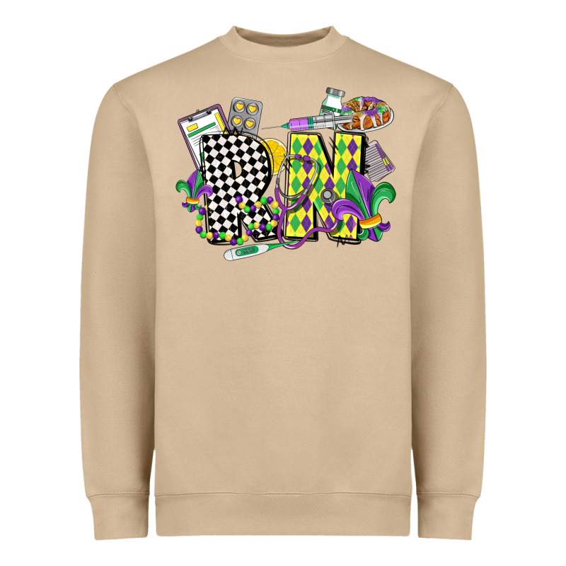 Registered Nurse Mardi Gras Heavyweight Sweatshirt by CowGirlArtShop | Teevron