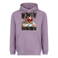Lavender Howdy Christmas Rodeo Santa Heavyweight Hoodie - FaDigitalArtStudio