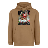 Toasted Coconut Howdy Christmas Rodeo Santa Heavyweight Hoodie - FaDigitalArtStudio