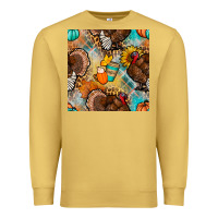 Antique Gold thanksgiving turkey seamless pattern Premium Sweatshirt - BundleAndBundleShop