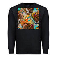 Black thanksgiving turkey seamless pattern Premium Sweatshirt - BundleAndBundleShop