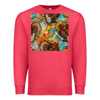 Cardinal thanksgiving turkey seamless pattern Premium Sweatshirt - BundleAndBundleShop