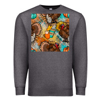 Charcoal Heather thanksgiving turkey seamless pattern Premium Sweatshirt - BundleAndBundleShop