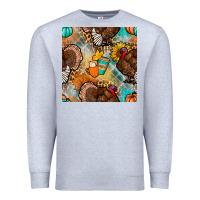 Heather Grey thanksgiving turkey seamless pattern Premium Sweatshirt - BundleAndBundleShop