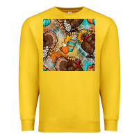 Lemon thanksgiving turkey seamless pattern Premium Sweatshirt - BundleAndBundleShop