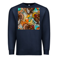 Navy thanksgiving turkey seamless pattern Premium Sweatshirt - BundleAndBundleShop