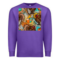 Purple thanksgiving turkey seamless pattern Premium Sweatshirt - BundleAndBundleShop