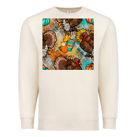 Sandshell thanksgiving turkey seamless pattern Premium Sweatshirt - BundleAndBundleShop