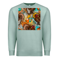 Seafoam thanksgiving turkey seamless pattern Premium Sweatshirt - BundleAndBundleShop