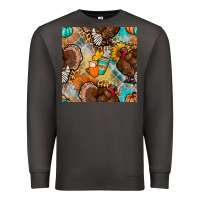 Smoke thanksgiving turkey seamless pattern Premium Sweatshirt - BundleAndBundleShop