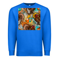 True Royal thanksgiving turkey seamless pattern Premium Sweatshirt - BundleAndBundleShop