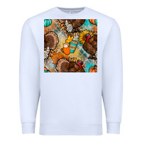 White thanksgiving turkey seamless pattern Premium Sweatshirt - BundleAndBundleShop