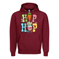 Burgundy Easter hip hop gnome Zipper Hoodie - OliviaCreatesArt