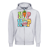 Heather Grey Easter hip hop gnome Zipper Hoodie - OliviaCreatesArt
