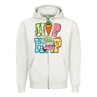 Oatmeal Heather Easter hip hop gnome Zipper Hoodie - OliviaCreatesArt