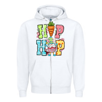 White Easter hip hop gnome Zipper Hoodie - OliviaCreatesArt
