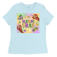 Baby Blue mardi gras Ladies Tee - MaliasSmallBusiness