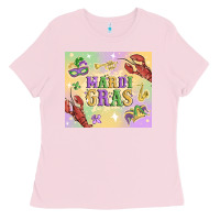 Bubblegum Pink mardi gras Ladies Tee - MaliasSmallBusiness