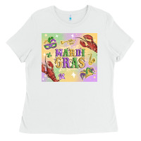 White mardi gras Ladies Tee - MaliasSmallBusiness