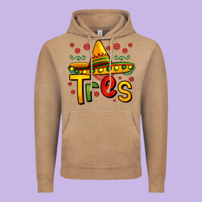 Tres My Third Mexican Birthday Vintage Hoodie Designed By Jasminsmagicworld