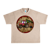 French Oak Christmas Tractor Urban Heavy Tee - RanaPortraitStore