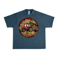 Midnight Navy Christmas Tractor Urban Heavy Tee - RanaPortraitStore