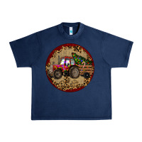 Navy Christmas Tractor Urban Heavy Tee - RanaPortraitStore