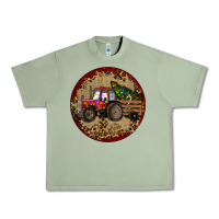 Oil Green Christmas Tractor Urban Heavy Tee - RanaPortraitStore