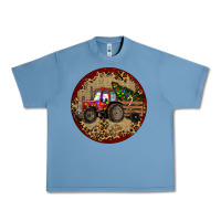 Pebble Blue Christmas Tractor Urban Heavy Tee - RanaPortraitStore