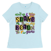 Baby Blue ain't no shame in my bead game Ladies Tee - MaliasSmallBusiness
