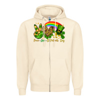 Sandshell Peace love St. Patrick's Day Zipper Hoodie - OliviaCreatesArt