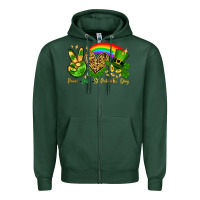 Sports Green Peace love St. Patrick's Day Zipper Hoodie - OliviaCreatesArt