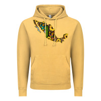 Vintage Mustard Guerrero Mexico Serape Cactus Sunflower Map Vintage Hoodie - RanaPortraitStore