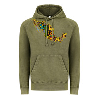 Vintage Olive Guerrero Mexico Serape Cactus Sunflower Map Vintage Hoodie - RanaPortraitStore