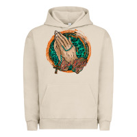 Pigment French Oak god bless you Urban Hoodie - RacoonDesign