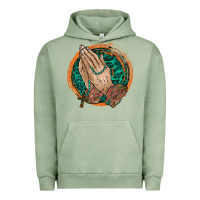 Pigment Oil Green god bless you Urban Hoodie - RacoonDesign