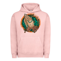 Pigment Salmon god bless you Urban Hoodie - RacoonDesign
